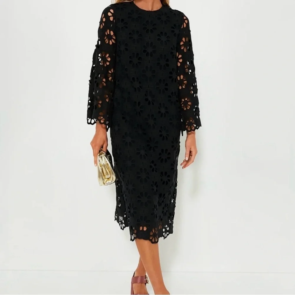 Tuckernuck Black Floral Lace Long Sleeve Dress - Picture 2 of 4